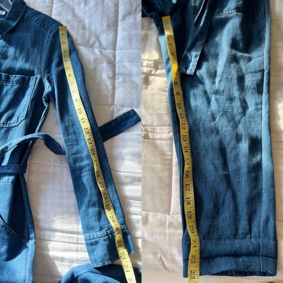 ⚡️ Levi’s Alix Medium Wash Tie-Waist Cropped Jumpsuit XS The Flash - Picture 13 of 16